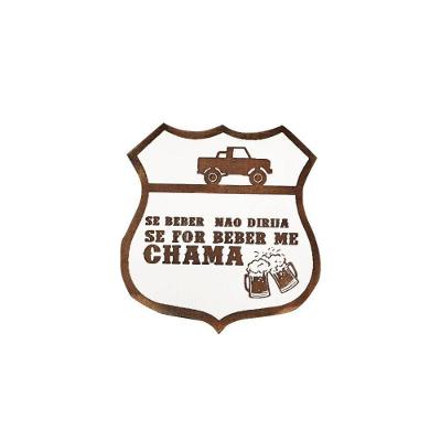 Placa Decorativa Se For Beber, Me Chama Formato Retangular em MDF Branco para Decoração de Bar