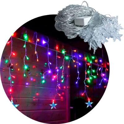 Pisca Cascata Natalino Natalina 225 Leds Luz Colorido 6m 220V para Decoração de Natal
