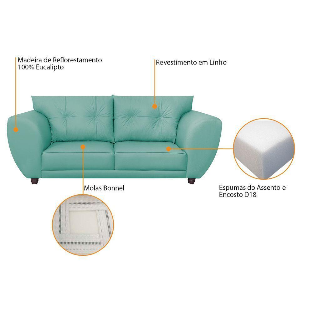 Sofá 2 Lugares Tulipa Suede - Amarena Móveis Azul Tiffany - 2