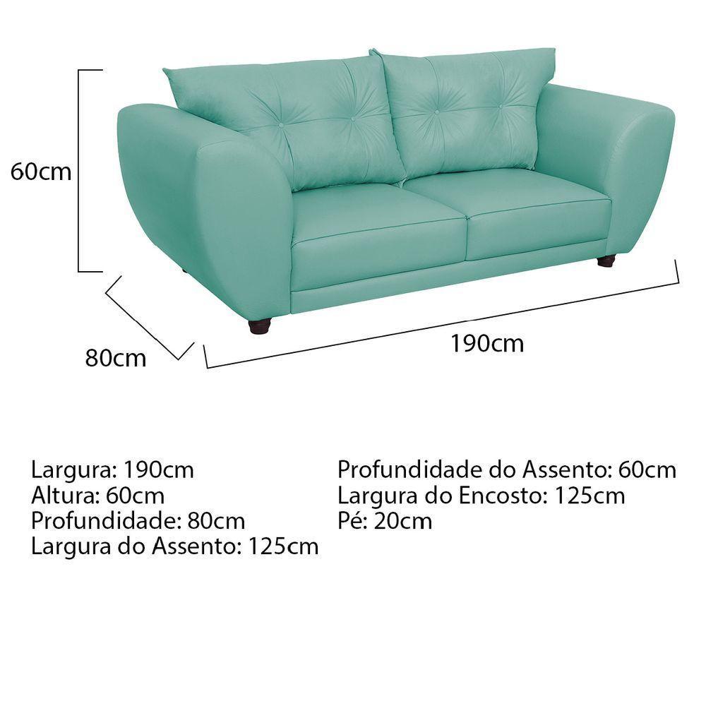 Sofá 2 Lugares Tulipa Suede - Amarena Móveis Azul Tiffany - 5
