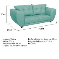 Sofá 2 Lugares Tulipa Suede - Amarena Móveis Azul Tiffany - 5