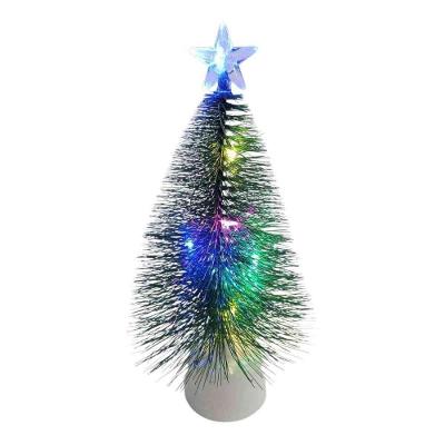 Mini Árvore de Natal LED Colorido 17,5CM a Bateria com Iluminação Que Muda de Cor Verde