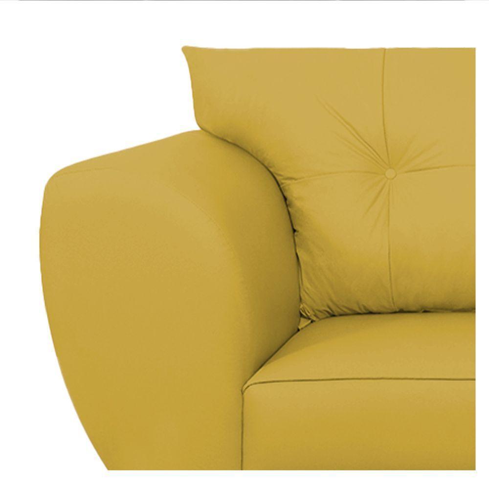 Sofá 2 Lugares Tulipa Suede - Amarena Móveis Amarelo - 3