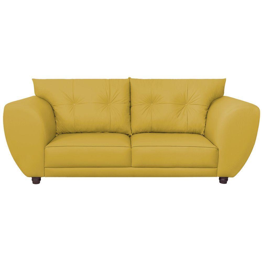 Sofá 2 Lugares Tulipa Suede - Amarena Móveis Amarelo - 4
