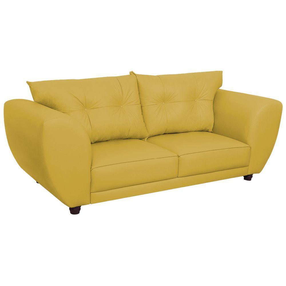 Sofá 2 Lugares Tulipa Suede - Amarena Móveis Amarelo - 6