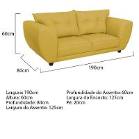 Sofá 2 Lugares Tulipa Suede - Amarena Móveis Amarelo - 5