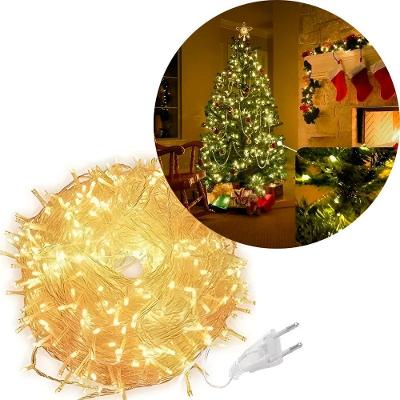 Mangueira de Leds Mangueira de Pisca 280 Lâmpadas 8 Funções 220V Amarelo