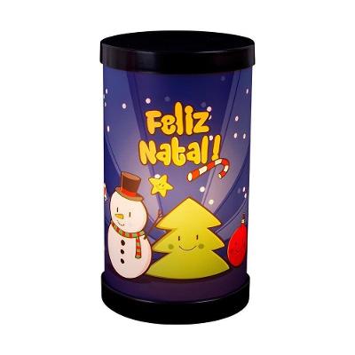 Luminária Abajur Lumi Feliz Natal Luciano Martins Bivolt 110-220V para Decoração Natalina