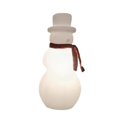 Luminária Decorativa Natalina Boneco de Neve Natal Polietileno Bivolt Iluminação Suave Branco