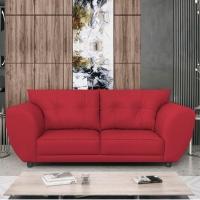 Sofá 2 Lugares Tulipa Suede - Amarena Móveis Vermelho - 1