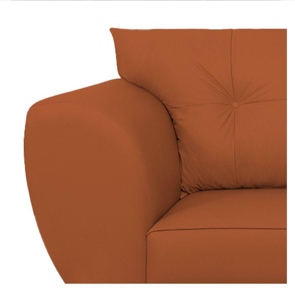 Sofá 2 Lugares Tulipa Suede - Amarena Móveis Terracota - 3