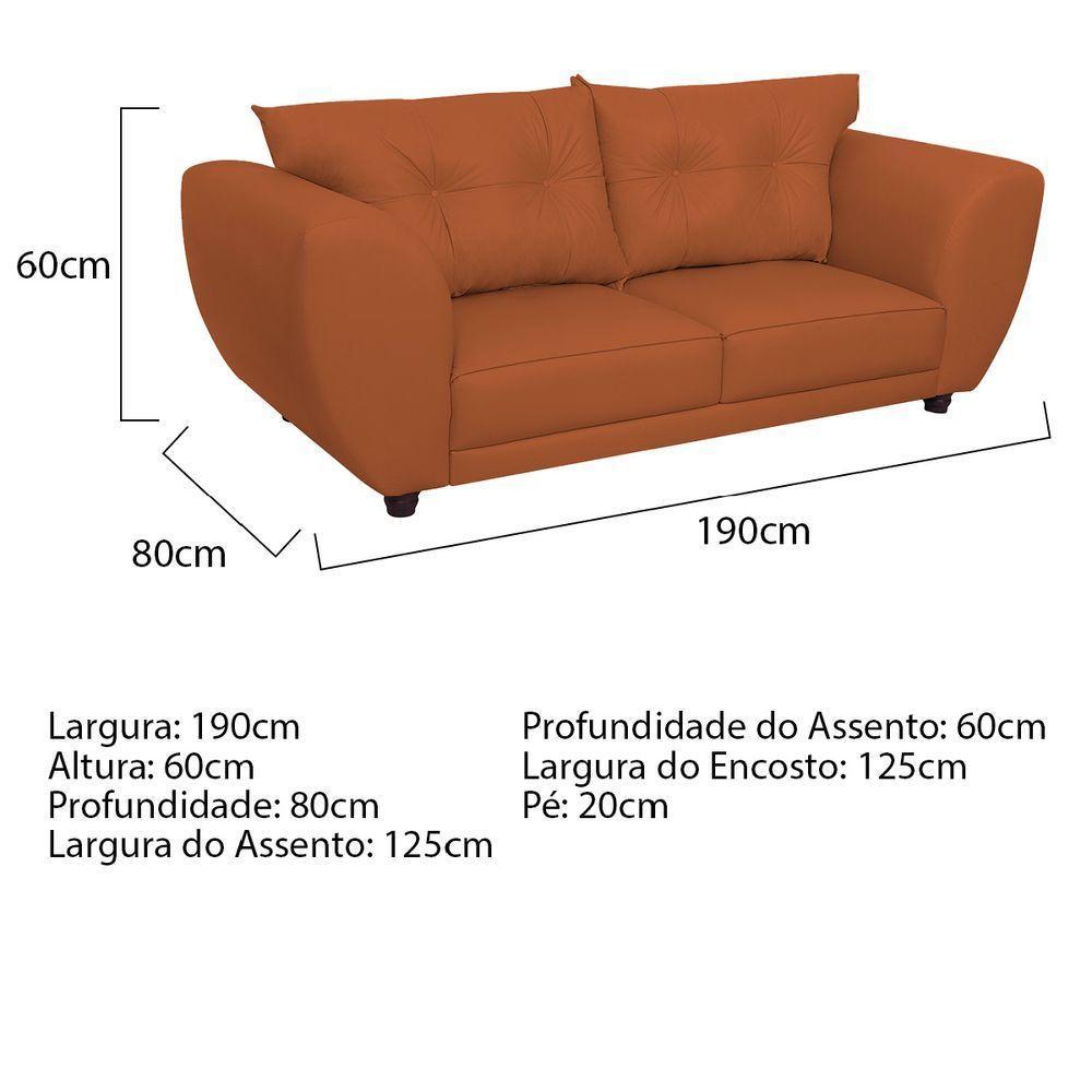 Sofá 2 Lugares Tulipa Suede - Amarena Móveis Terracota - 5