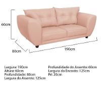 Sofá 2 Lugares Tulipa Suede - Amarena Móveis Rosê - 5