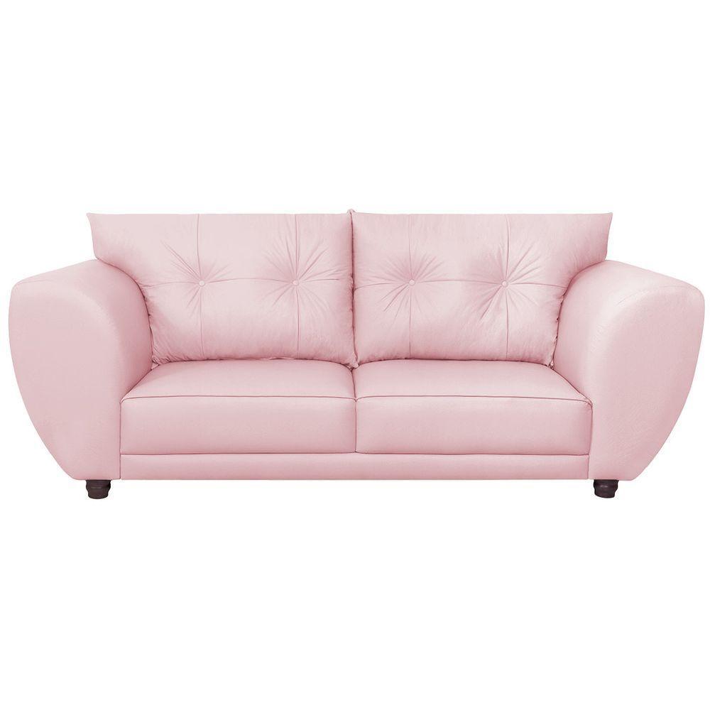 Sofá 2 Lugares Tulipa Suede - Amarena Móveis Rosa Bebê - 4