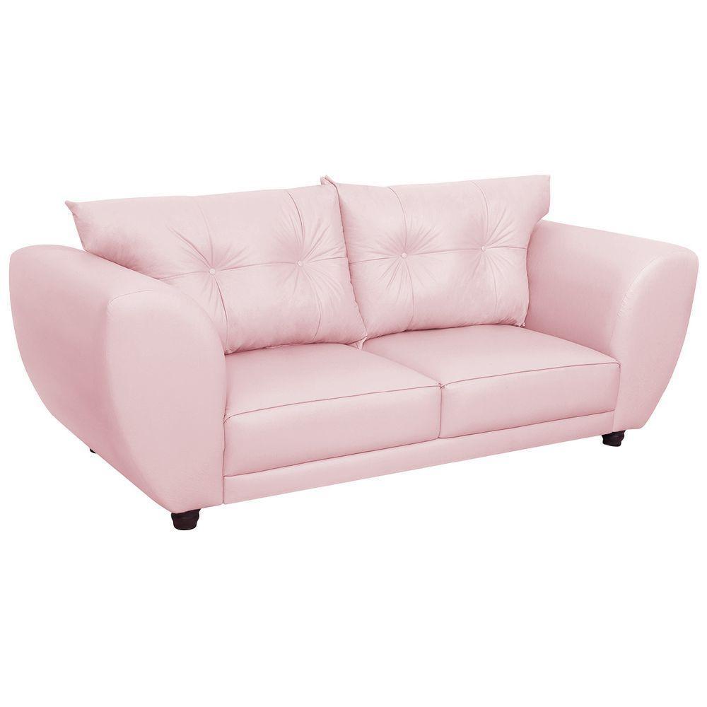 Sofá 2 Lugares Tulipa Suede - Amarena Móveis Rosa Bebê - 6