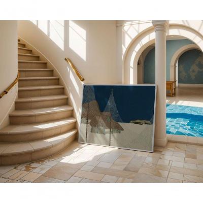 Quadro Decorativo Tendas e Sussurros Retangular 60 X 90 Moldura Amadeirado
