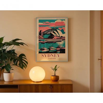 Quadro Decorativo Sydney Retangular 50X70 com Moldura Caixa Branco