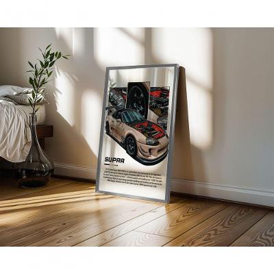 Quadro Decorativo Supra Retangular 50 X 70 cm com Moldura Tipo Caixa Branco