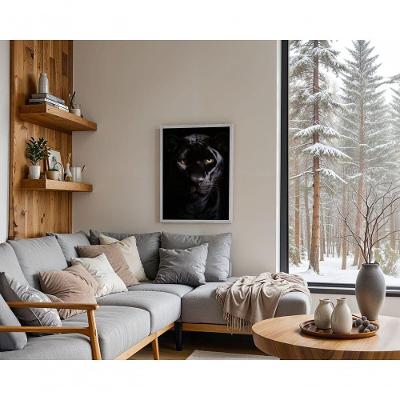 Quadro Decorativo Sombra da Noite Retangular 50x70CM Preto para Decoração de Ambientes