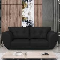 Sofá 2 Lugares Tulipa Sintético - Amarena Móveis Preto - 1