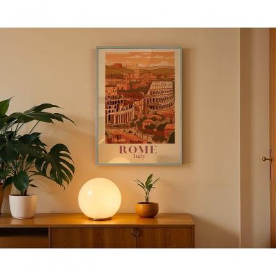 Quadro Decorativo Roma Retangular 50X70 para Parede Branco com Ou sem Vidro