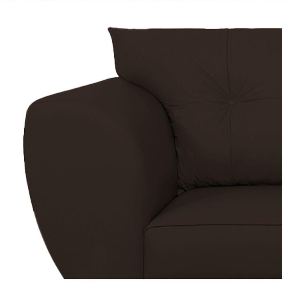 Sofá 2 Lugares Tulipa Sintético - Amarena Móveis Marrom - 5