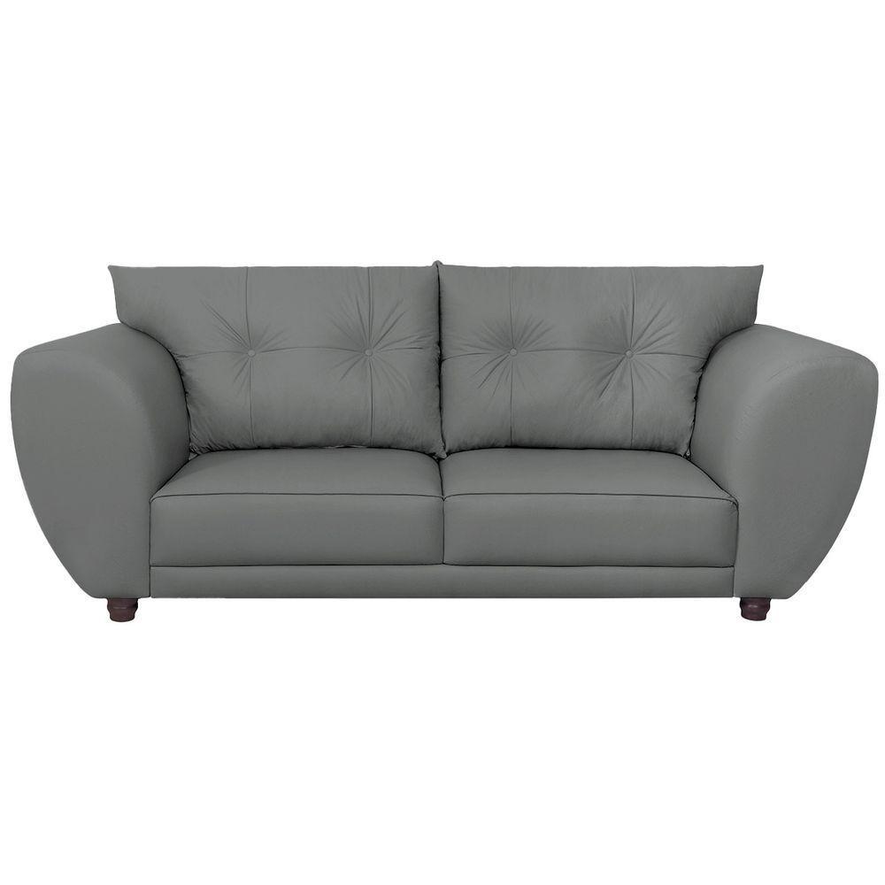 Sofá 2 Lugares Tulipa Sintético - Amarena Móveis Cinza - 4