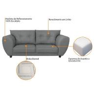 Sofá 2 Lugares Tulipa Sintético - Amarena Móveis Cinza - 2
