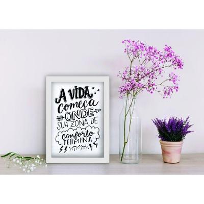 Quadro Decorativo Zona de Conforto Retangular 20 X 30 Moldura Baixa Preto