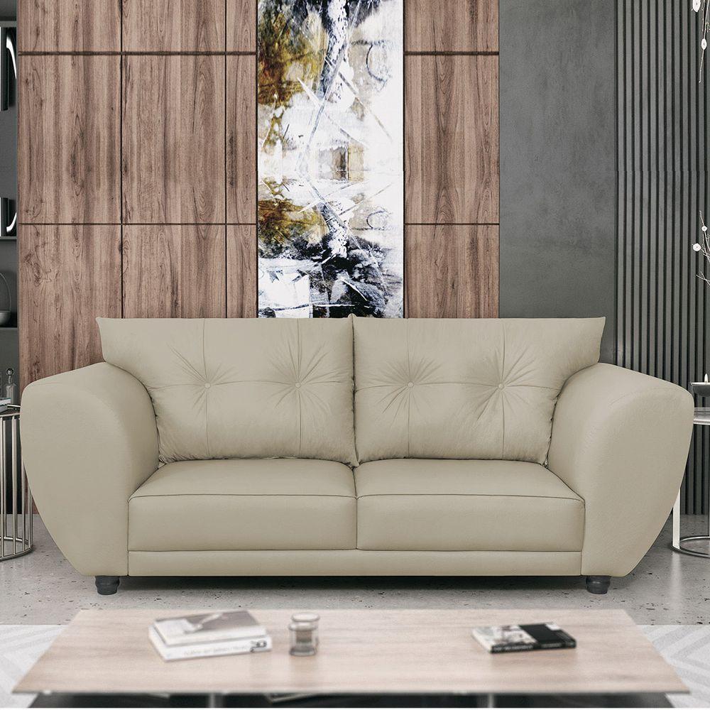 Sofá 2 Lugares Tulipa Sintético - Amarena Móveis Bege - 1