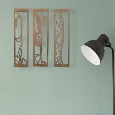 Quadro Decorativo Trio Marvel Vingadores em Três Partes com Fita Dupla Face Natural