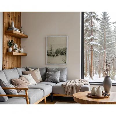 Quadro Decorativo Traços da Floresta Retangular 70x50CM Preto para Decoração de Ambiente
