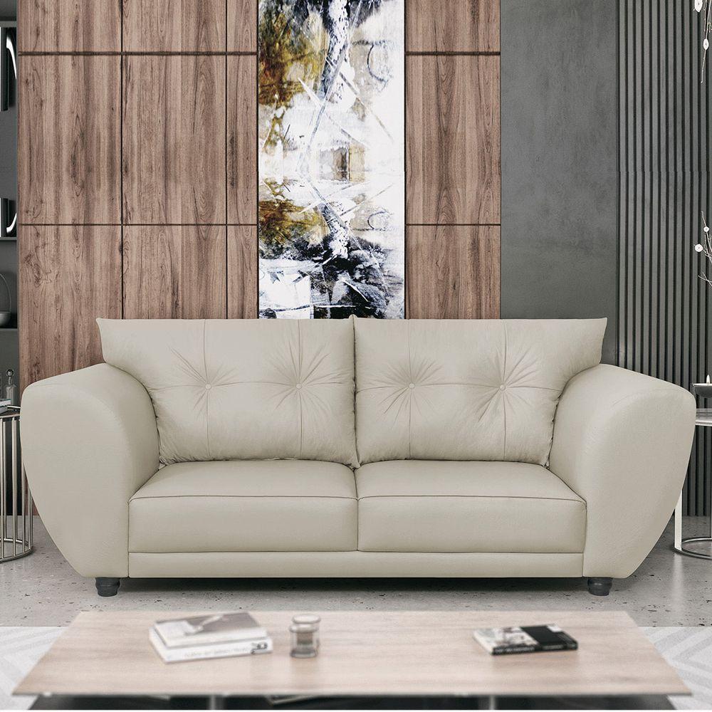 Sofá 2 Lugares Tulipa Linho - Amarena Móveis Bege - 1