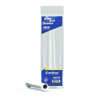 Braço para Chuveiro Pvc 30cm Branco para Ducha de Banheiro Enerbras