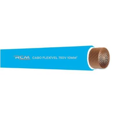 Cabo Rígido Elétrico Fio Cabo Rígido 750V 10mm Azul para Circuitos Elétricos em Geral RCM Cabos