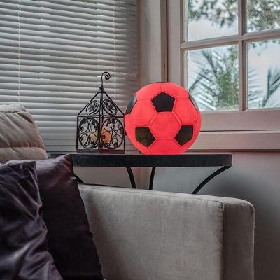 Luminária Pendente Bola de Futebol Vermelha e Preta Tpc com Luz Difusa Bivolt Preto Vermelho