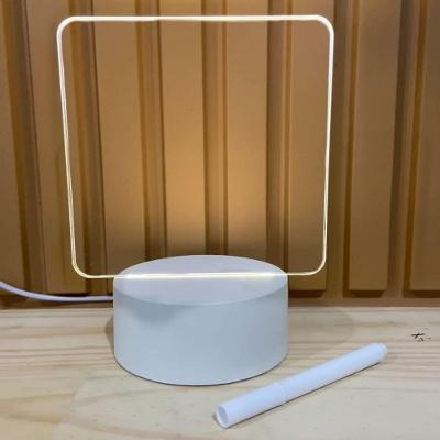 Luminária LED Quadrada 14 X 10 para Anotações com Placa de Acrílico Efeito 3D OEM