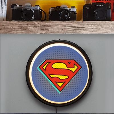 Luminária de Parede Led Sign Superman Tpc com Luz LED Bivolt 110-220V para Decoração Geek Vermelho