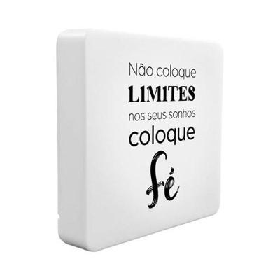Luminária Box Slim Coloque Fé USB Tpc com Luz Difusa Bivolt e Alimentação Via Cabo USB