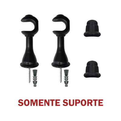 Kit Varão para Cortina Simples 2 00m 19mm com Ponteira Suporte e Acessórios Preto OEM