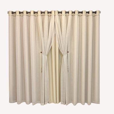 Cortina Gallane Semi Blackout 3,0X2,5M Poliéster Palha Lilly Home Enxovais