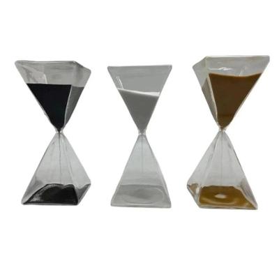 Ampulheta Decorativa com Areia Colorida 19,5 cm com Corpo de Vidro Quadrado Transparente Lextack