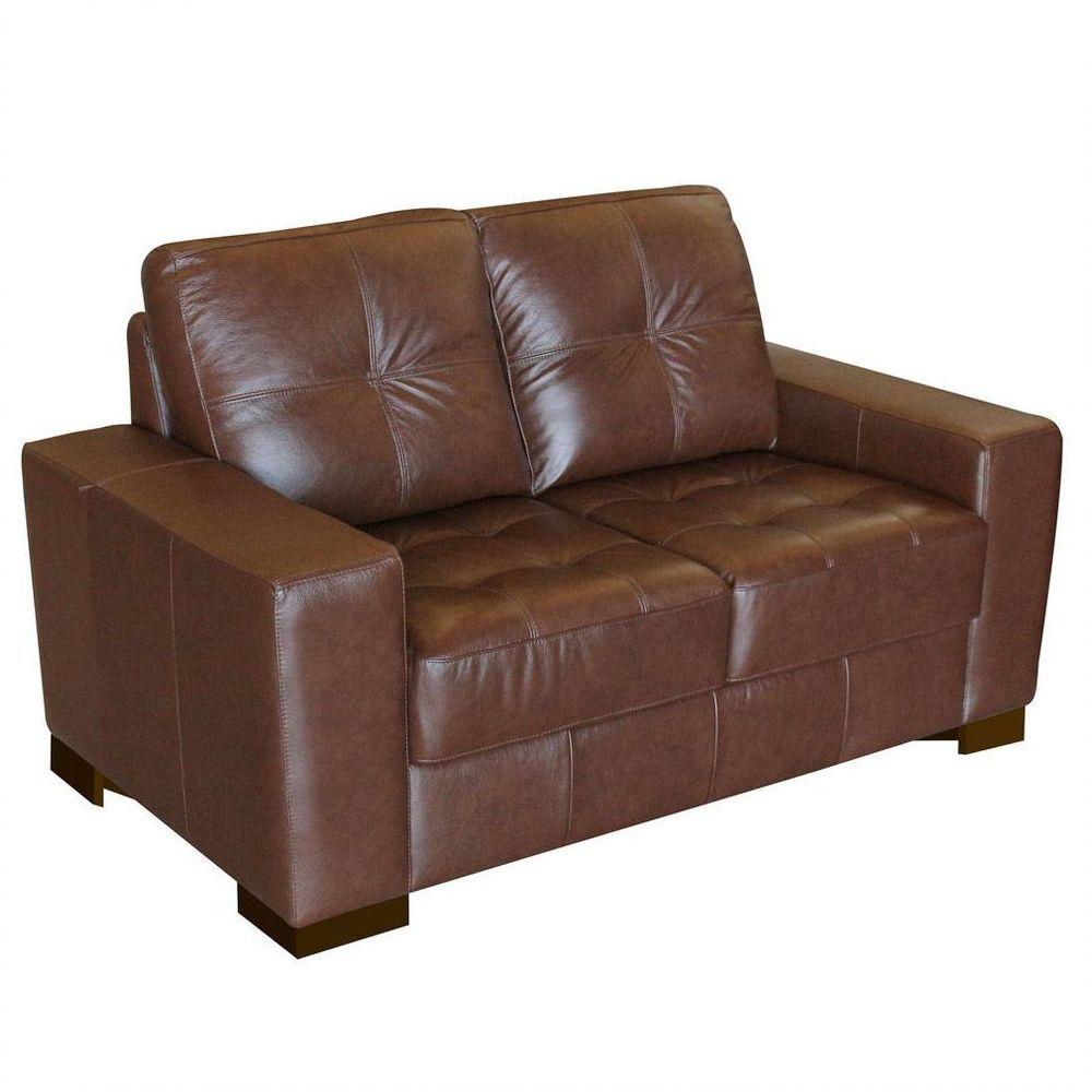 Sofá 2 Lugares Sala de Estar 150cm Milão Couro Caramelo Gran Belo - 1
