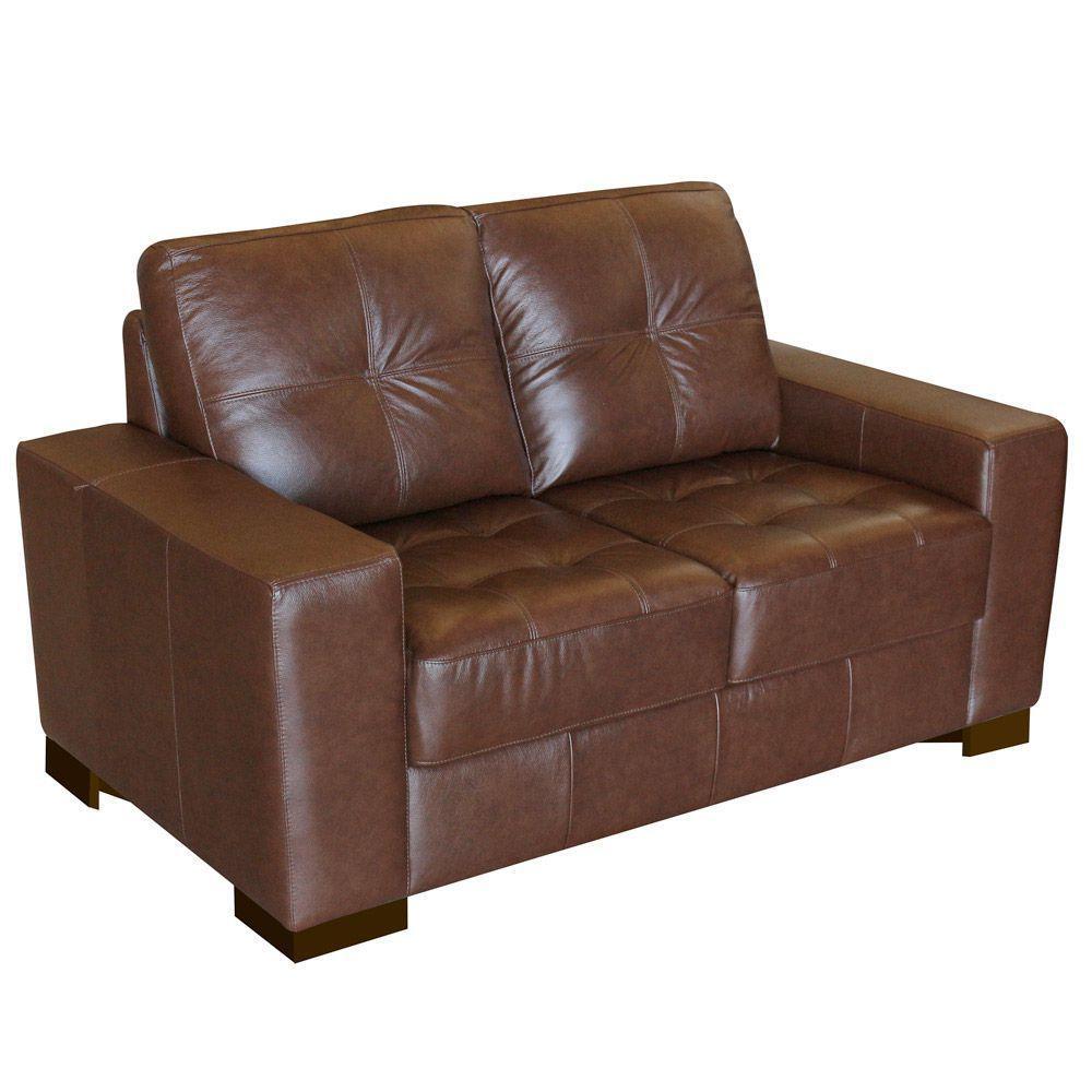 Sofá 2 Lugares Sala de Estar 150cm Milão Couro Caramelo Gran Belo - 6
