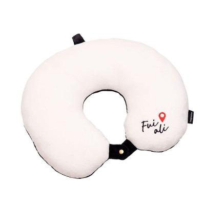 Almofada de Pescoço Fui Ali com Textura Super Macia e Botão Ajustável Off White Imaginarium