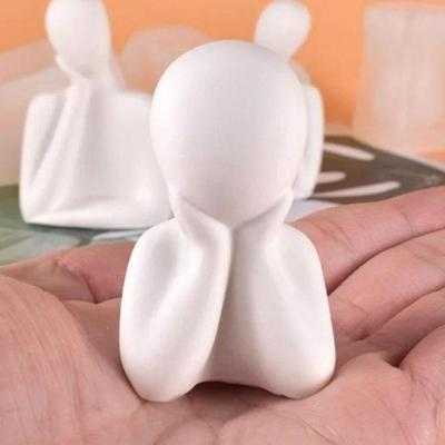 Trio de Estatuetas Decorativas Trio Estatuetas de Família Gesso Abstrata Minimalista para Sala
