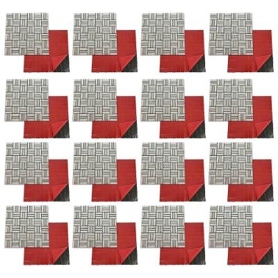 Kit 16 Pastilhas de Vidro Adesiva BSL3853 Geométrica Prata AB Mídia
