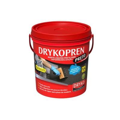 Impermeabilizante Líquido Drykopren Preto Galão 3,6L Alta Aderência e Proteção Dryko