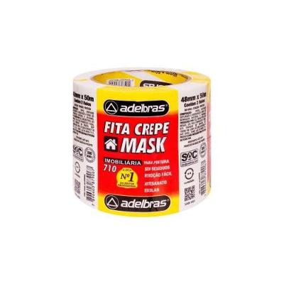 Fita Crepe 710 48mm X 50m para Mascaramento Industrial e Pinturas Adelbras
