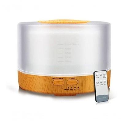 Umidificador de Ar Difusor de Aromas 500 ml Ultrassônico com LED 7 Cores Controle Remoto Bivolt Bege